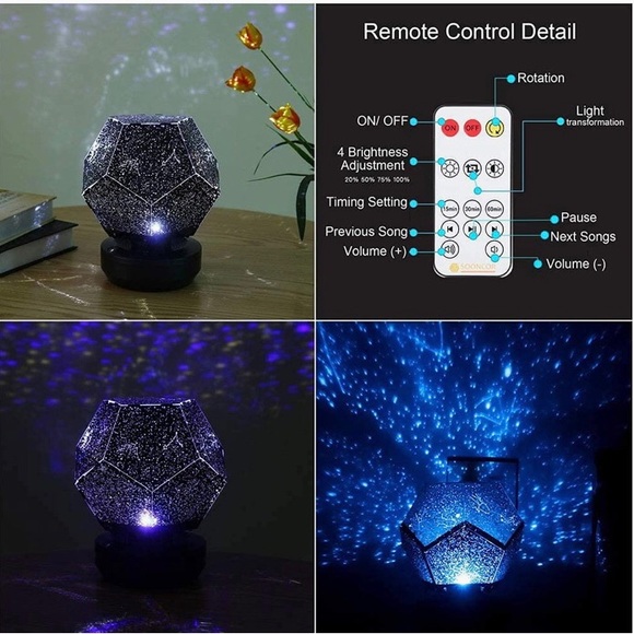 Sooncor Galaxy Star LED Night Light Projector. Bluetooth music & remote control. - Picture 2 of 5